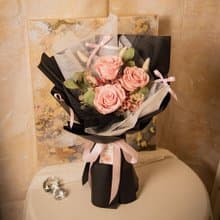 【粉紅色】乾燥花 永生花花束 我愛你玫瑰花束 / 生日求婚告白