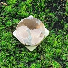 天然油畫風雪花櫻花瑪瑙風景石 可愛 浪漫 能量 旺姻緣 旺人緣
