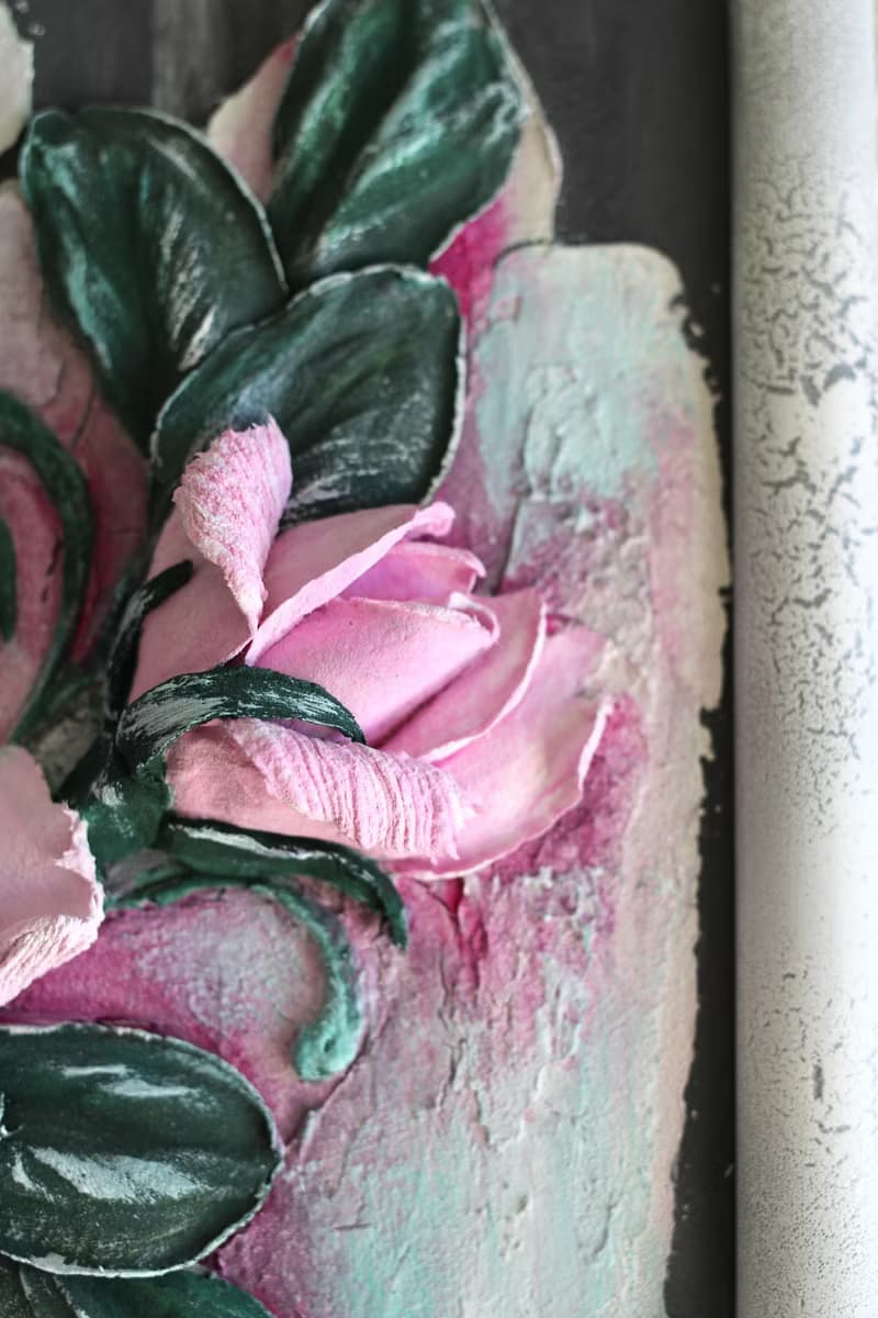 Roses, sculptural painting, an original interior accent and a good gift idea.