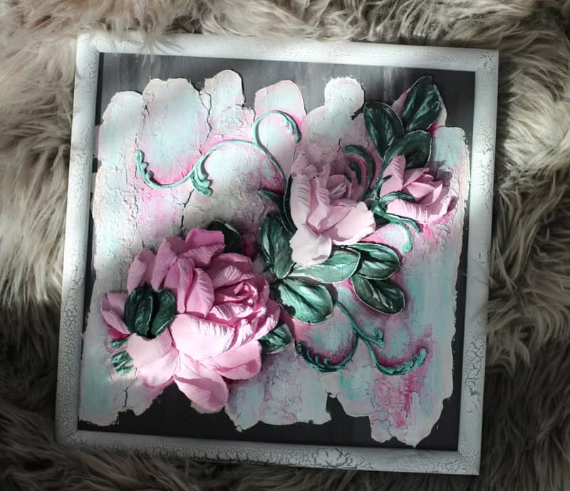 Roses, sculptural painting, an original interior accent and a good gift idea.