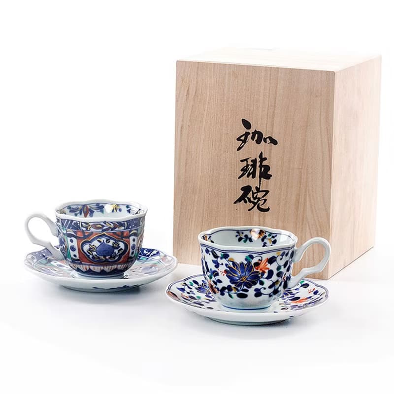 日本藍凜堂咖啡杯杯碟套裝日式陶瓷青花下午茶杯紅茶杯茶具禮盒裝