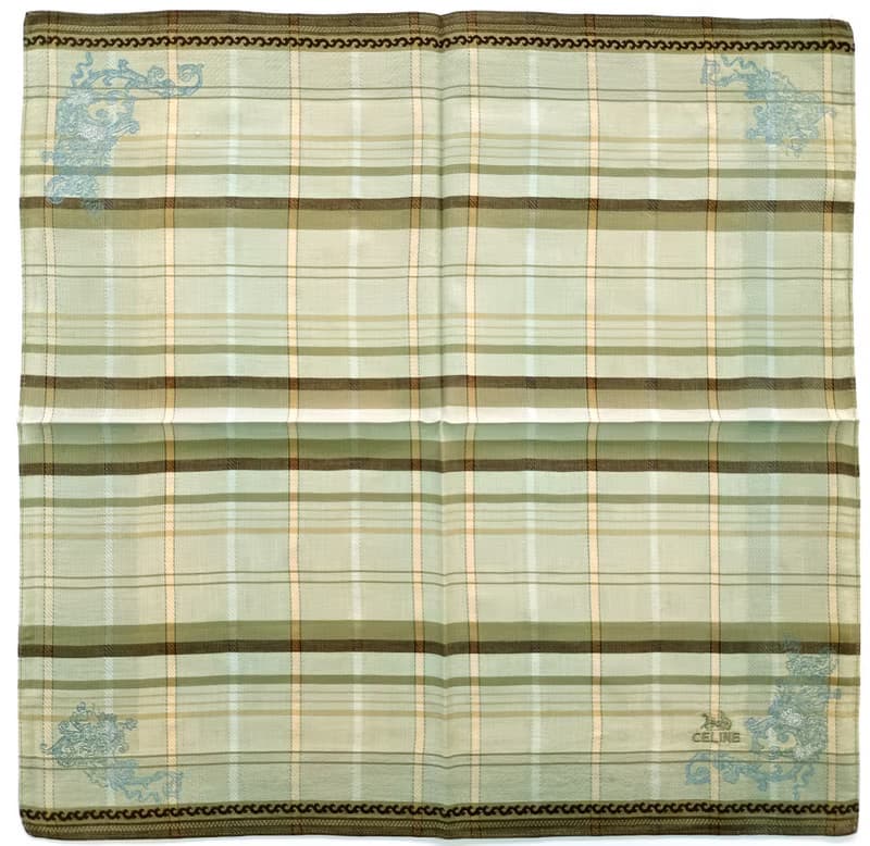 Celine Vintage Handkerchief Woven Fabric 18.5 x 17.5 inches