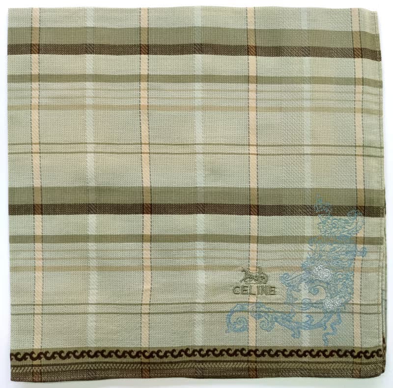 Celine Vintage Handkerchief Woven Fabric 18.5 x 17.5 inches