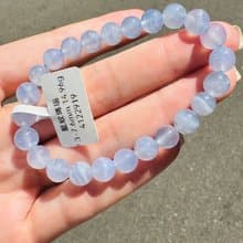 天然仙女色藍紋瑪瑙蕾絲雲朵7.3-7.6mm14.96g安撫焦慮情緒溝通順