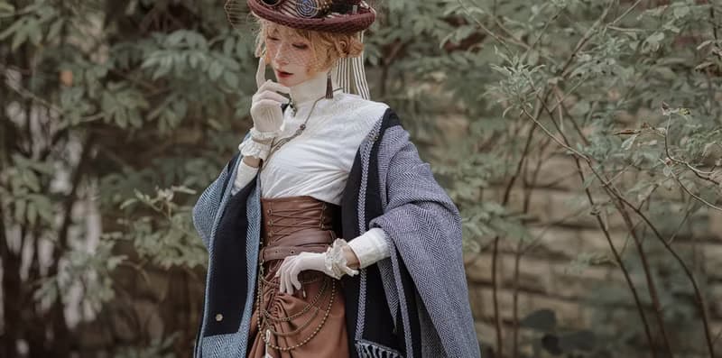 蒸汽朋克 哥特風復古 lolita配飾本白色彈力網布棉線蕾絲手套