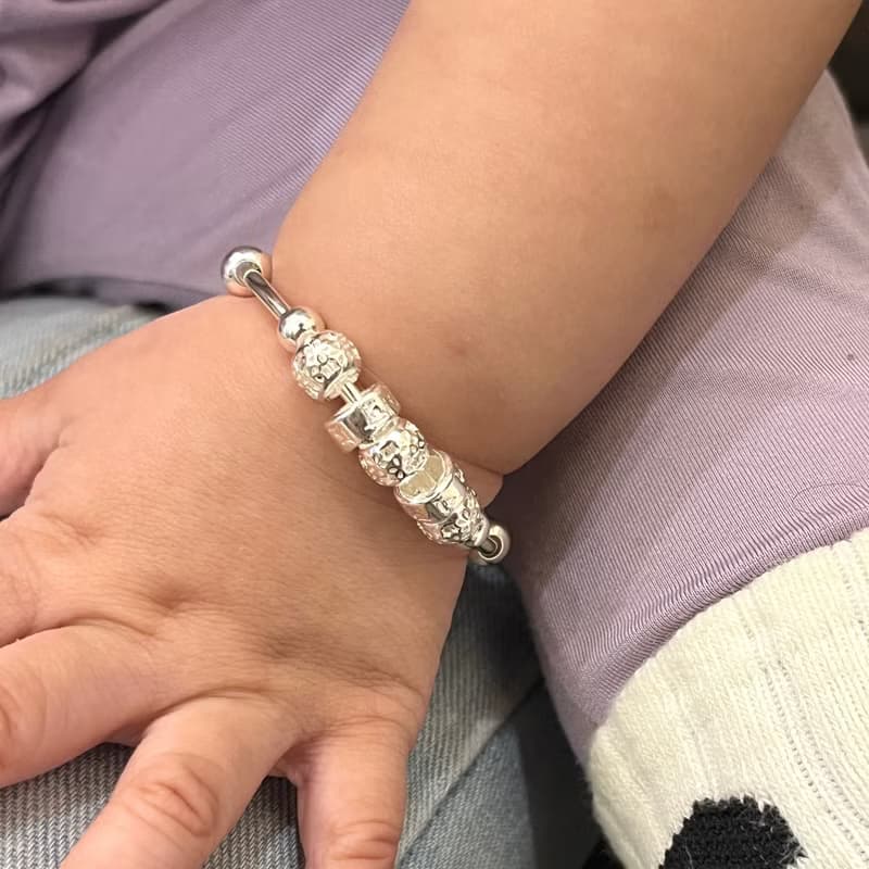999純銀 幸運五星Baby手鐲 彌月禮物 兒童手鐲 足銀手鐲 彌月銀飾