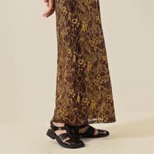 【NaSuBi Vintage】精工蕾絲高腰古著長裙