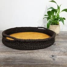 Crochet cotton serving tray, knit serving tray, home decor, table decoration