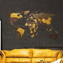 Anti-Allergic (2) Painted World Map-Wall Decoration for Homes and Offices