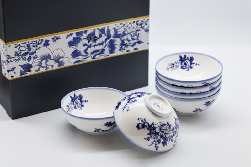 新太源-牡青花金彩碗(6入)