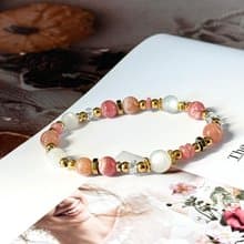 澄慕薔薇月光氣質手鍊 -18K金醫療鋼配飾/紅紋石/月光石/澄月光