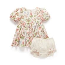 澳洲Purebaby有機棉女童短袖洋裝/童裝裙 12M-4T 繽紛花卉