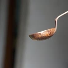 手工錘打圓銅勺長咖啡豆勺粉勺