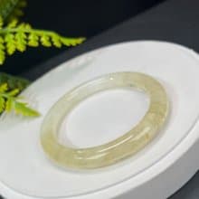 獨特 檸檬黃水晶手鐲 55MM 冰透彩虹閃片碎碎冰黃色水晶 招財活力