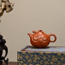魚化龍 全手工 中青實力派王剋剋作品 容量210cc 原礦朱泥雨夜觀