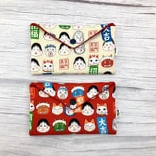 招福大吉—鋪棉紅包袋/手機袋/存摺現金袋—日本布