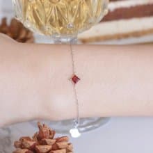 石榴石925純銀方塊手鍊