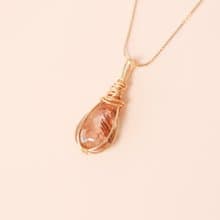 金荷 紅銅鈦 鈦晶 金屬編織 吊墜 項鍊