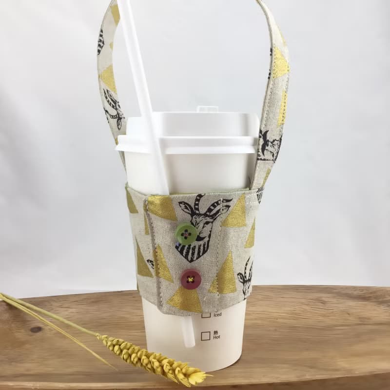 紳士山羊—環保杯套提袋/鈕扣款—畢業禮物