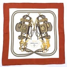 【日本直送 中古美品】エルメス HERMES カレ 45 プチカレ スカーフ 正方形 BRIDES de GARA ブリッド ドゥ ガラ シルク100%