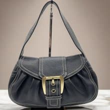 【特選貨品】中古二手Celine藍黑色皮革腋下包側背單肩孭小手袋