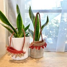 海波浪 手工編織 飲料提袋 橘紅