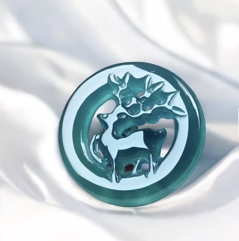 冰藍水翡翠巧雕一鹿有您 | 天然翡翠A貨 | 送禮