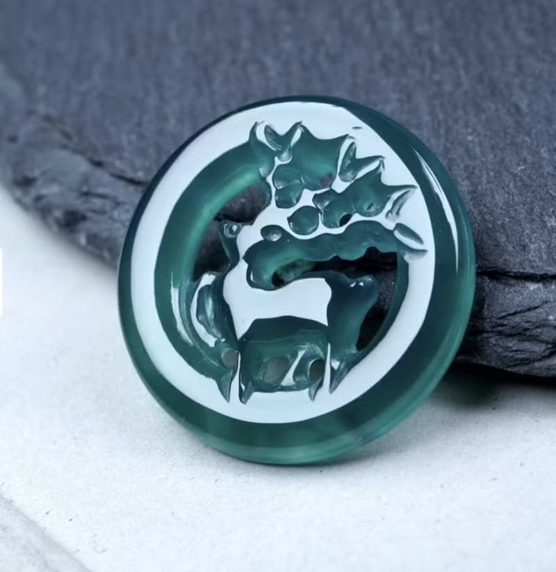 冰藍水翡翠巧雕一鹿有您 | 天然翡翠A貨 | 送禮