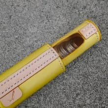 把握III-檸檬黃色專利圓筒零錢包(無勾釦)