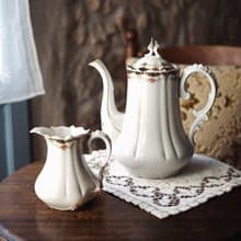 19 世紀法國古董 LIMOGES 茶壺和奶壺套裝