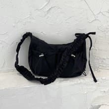 Two way ribbon tie bag_black