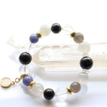 天然石黑瑪瑙與坦桑石手鍊　護身符能量石手鍊