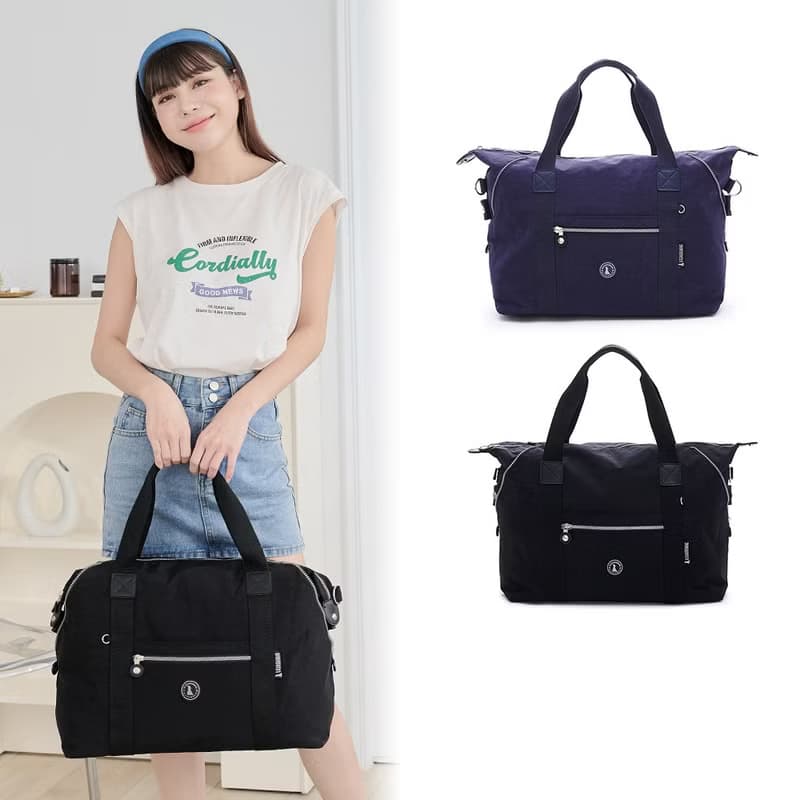 【熱銷素色】威尼斯假期 - 輕旅大容量附插袋旅行包 - 共兩色