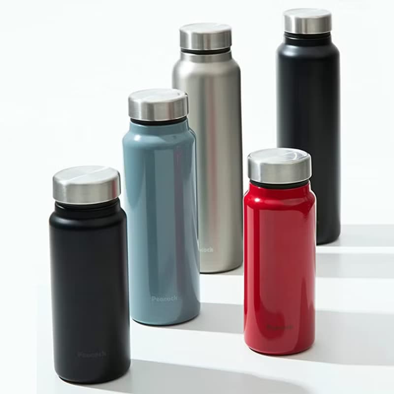 【孔雀Peacock】800ML 不鏽鋼保溫杯 商務休閒 輕量化設計-消光黑