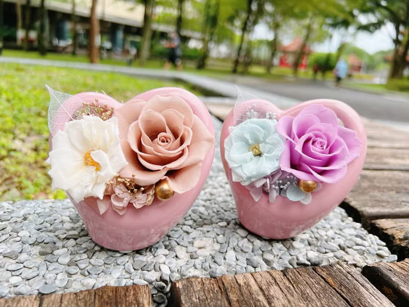 愛心/心型/永生花/乾燥花/擴香/桌花/盆花
