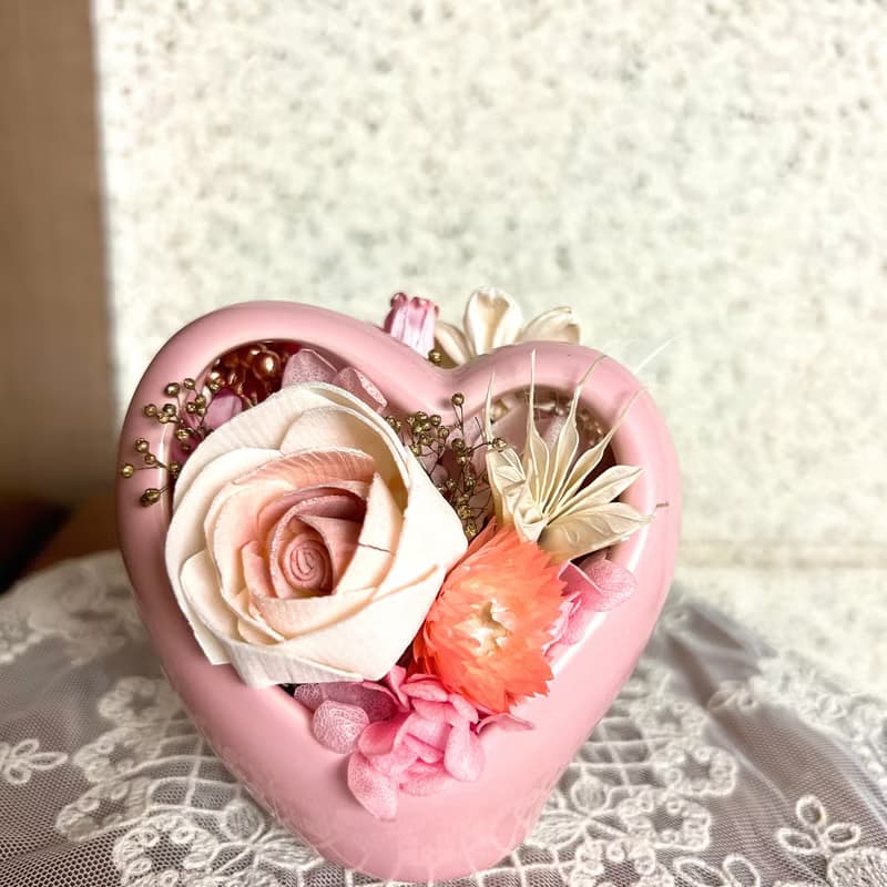 愛心/心型/永生花/乾燥花/擴香/桌花/盆花
