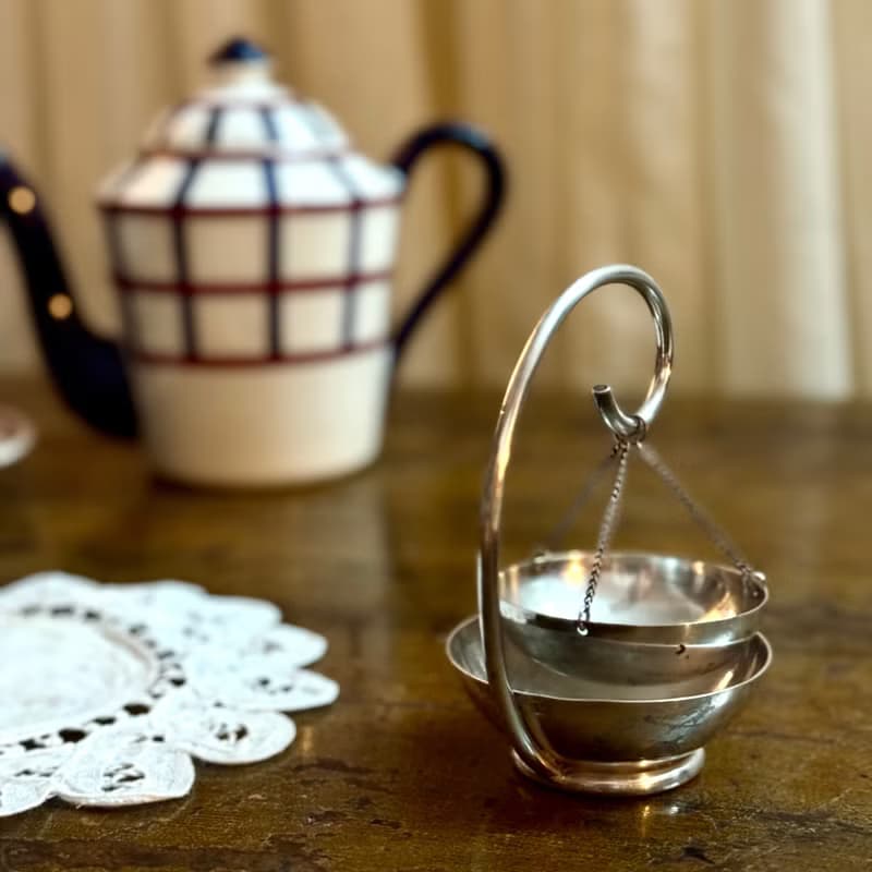 50508-稀有法國古董鍍銀濾茶器