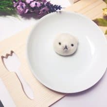 雪球巧克力_羊毛氈香草白熊 別針 2款