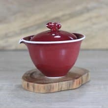【送禮好物】石榴 銅紅釉 發昇蓋碗 蓋杯 鶯歌葉敏祥作品