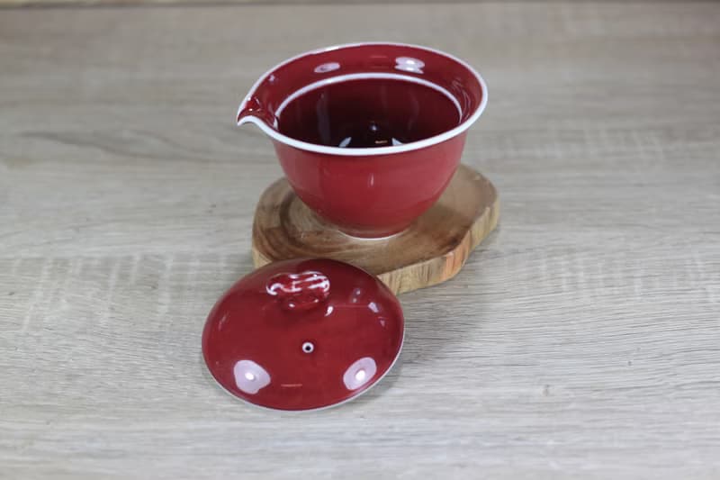 【母親節禮物】石榴 銅紅釉 發昇蓋碗 蓋杯 鶯歌葉敏祥作品