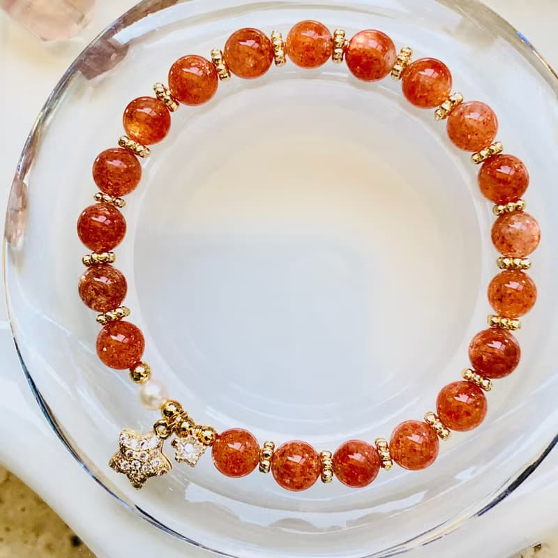 ITS-B657【設計款・耀眼精品6款・金太陽石】天然石水晶手鍊手環