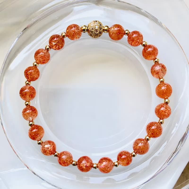 ITS-B657【設計款・耀眼精品6款・金太陽石】天然石水晶手鍊手環