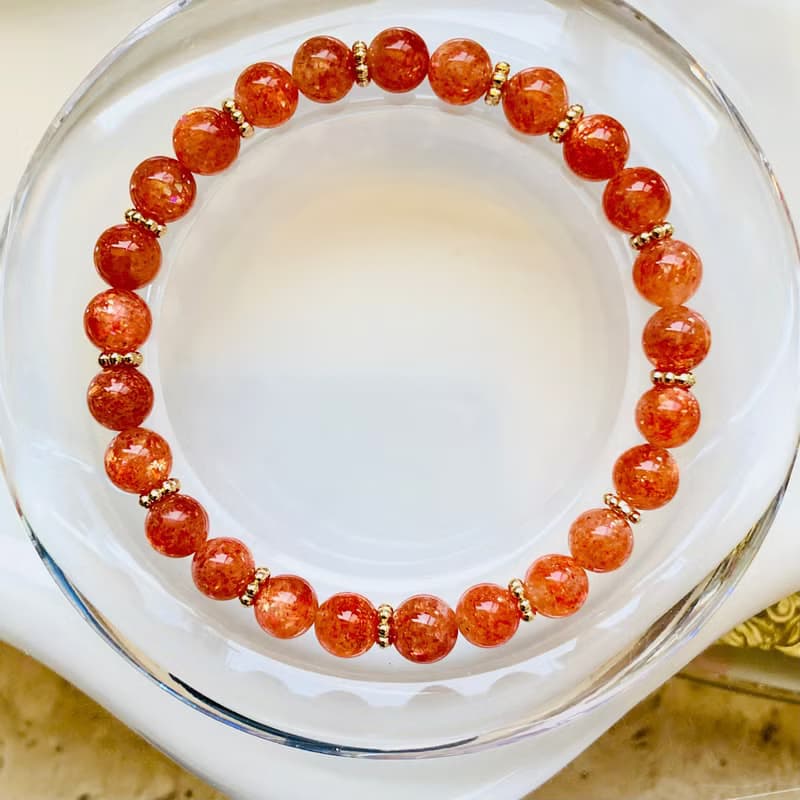 ITS-B657【設計款・耀眼精品6款・金太陽石】天然石水晶手鍊手環