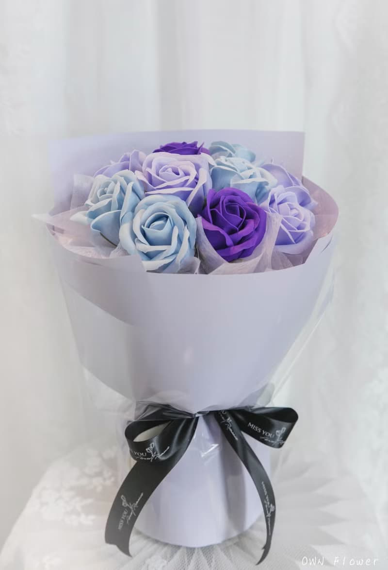 藍紫色花束/香皂花束/香皂花/生日花束/情人節花束/畢業花/永生花