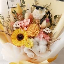 畢業快樂畢業花束-黃 /學士帽/畢業筒