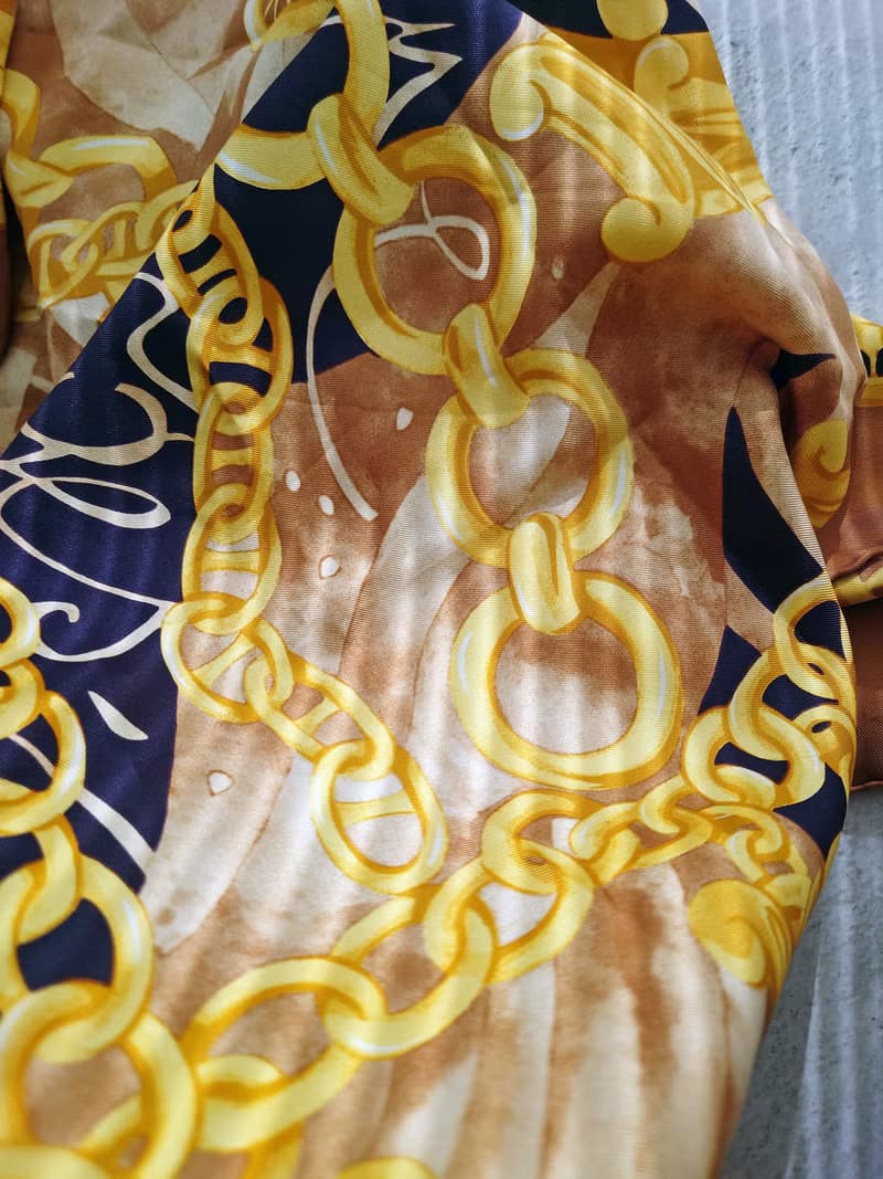 中古品連盒 CELINE 凱旋門鏈條絲巾頸巾圍巾領巾圍脖披肩蓋毯毛毯