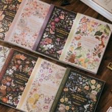 精緻燙金線裝筆記本(空白+方格)-8入組合