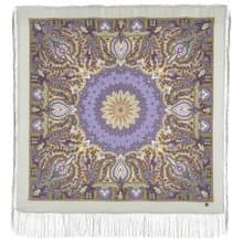 Original Pavlovo Posad Russian Shawl 100% Wool Woolen Scarf 110x110 cm 1712-1