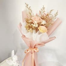 氣質溫柔 暖橘色永生花束 不凋花束 生日花束 情人花束 情人節