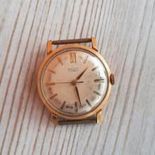 Poljot watch Au 20 gold plated Soviet wind up mens watch 1960s vintage